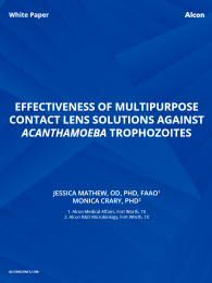 Effectiveness Of Multipurpose Contact Lens Solutions Against Acanthamoeba Trophozoites