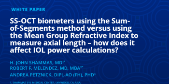 SS-OCT biometers using the Sum- of-Segments method versus using the Mean Group Refractive Index to measure axial length – how does it affect IOL power calculations?